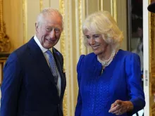 Rei Carlos III e rainha Camilla da Inglaterra no castelo de Windsor em 17 de setembro de 2025.