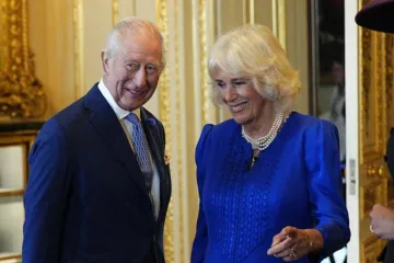 Rei Carlos III e rainha Camilla da Inglaterra no castelo de Windsor em 17 de setembro de 2025