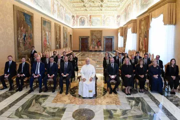 Leão XIV com membros do Grupo de Trabalho do Parlamento Europeu sobre Diálogo Intercultural e Inter-religioso em 29 de setembro de 2025