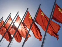 Bandeiras da República Popular da China. Imagem referencial.