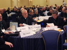 Membros da Conferência de Bispos Católicos dos EUA (USCCB, na sigla em inglês) se reúnem para a assembleia geral anual de outono de 2022 em Baltimore, Maryland, EUA.