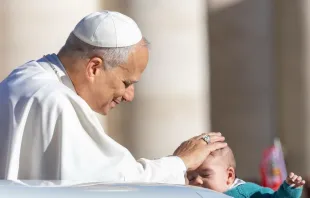 O papa Leão XIV na audiência geral de hoje (8), no Vaticano.