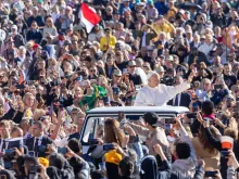 O papa Leão XIV hoje (8) em audiência geral no Vaticano.