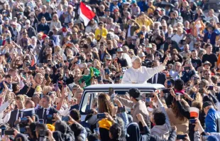 O papa Leão XIV hoje (8) em audiência geral no Vaticano.