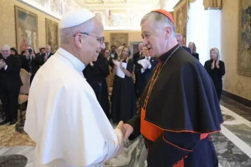 Leão XIV recebe o cardeal Blase Cupich no Vaticano em 9 de outubro de 2025