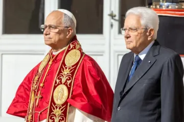 Leão XIV com Sergio Mattarella em primeira visita de Estado à Itália em 14 de outubro de 2025