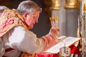Cardeal Raymond Burke celebra a missa em latim