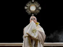 Papa Leão XIV em vigília e oração do rosário em 11 de outubro de 2025.