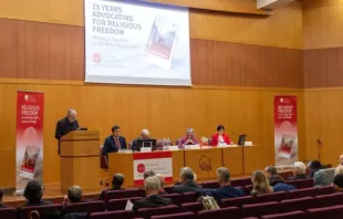 O secretário de Estado da Santa Sé, cardeal Pietro Parolin, discursou ontem (21) na apresentação do Relatório sobre a Liberdade Religiosa no Mundo 2025.