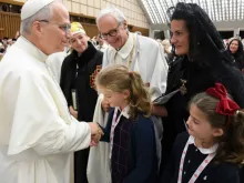 Audiência do papa Leão XIV na Aula Paulo VI, no Vaticano, com a Ordem do Santo Sepulcro de Jerusalém.