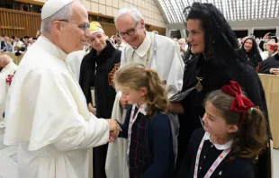 Audiência do papa Leão XIV na Aula Paulo VI, no Vaticano, com a Ordem do Santo Sepulcro de Jerusalém.