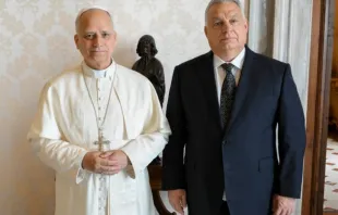 O papa Leão XIV recebe o primeiro-ministro da Hungria, Viktor Orbán, ontem (27) no Vaticano.