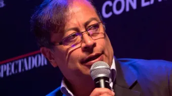 O presidente da Colômbia, Gustavo Petro, num debate em novembro de 2021.