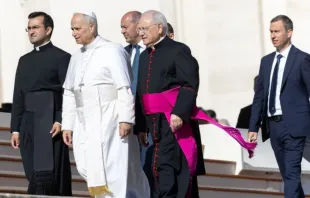 O papa Leão XIV chega à praça de São Pedro, no Vaticano, para a audiência geral de hoje (29).