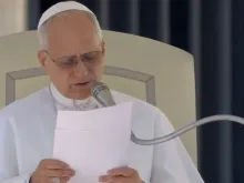 Papa Leão XIV fala sobre o Mistério Pascal na audiência geral de hoje (5) no Vaticano.