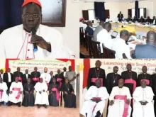 Cardeal Stephen Ameyu com membros da Conferência Episcopal Católica do Sudão e do Sudão do Sul (SSS-CBC)