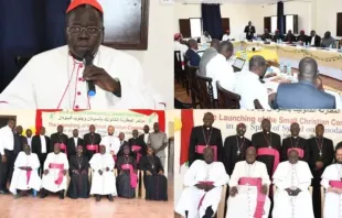Cardeal Stephen Ameyu com membros da Conferência Episcopal Católica do Sudão e do Sudão do Sul (SSS-CBC)