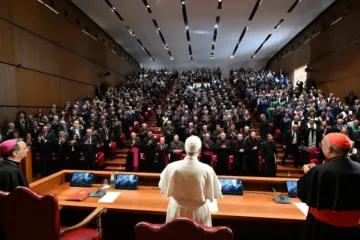 Leão XIV na abertura do ano letivo na Pontifícia Universidade Lateranense, em Roma, em 14 de novembro de 2025