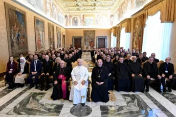 Leão XIV em audiência no Vaticano com autoridades litúrgicas diocesanas em 17 de novembro de 2025