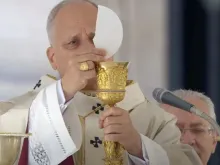 Papa Leão XIV na missa hoje (23).