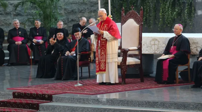 O papa Leão XIV se dirigiu aos bispos, padres, consagrados e agentes pastorais em Harissa, Líbano
