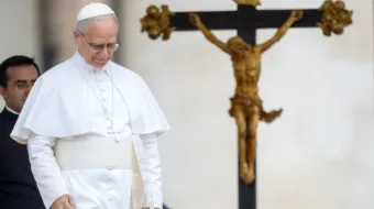 Papa Leão XIV na praça de São Pedro, no Vaticano.