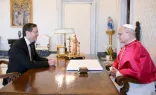 O presidente de Israel, Isaac Herzog, visita o papa Leão XIV no Vaticano em 4 de setembro de 2025.