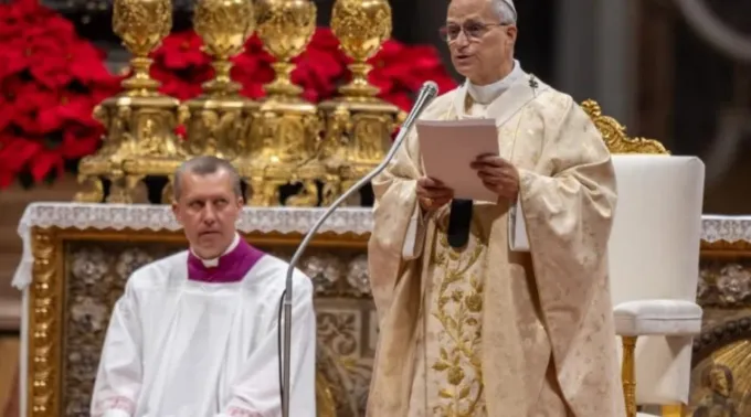Papa Leão XIV celebra missa na basílica de São Pedro, no Vaticano, em 25 de dezembro de 2025 ?? 
