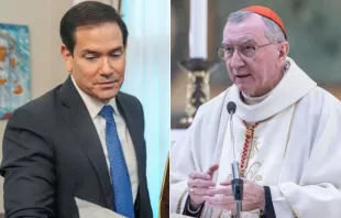 Marco Rubio e o cardeal Pietro Parolin.