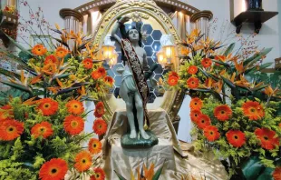 Imagem peregrina de são Sebastião.