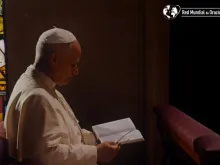 Imagem oficial da campanha Reze com o Papa para este mês.