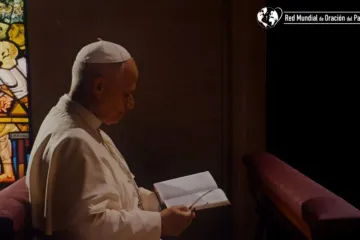 Imagem oficial da campanha Reze com o Papa para janeiro de 2026