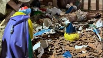 Presépio e crucifixo da paróquia são Pedro, em Encantado (RS) quebrados por vândalo