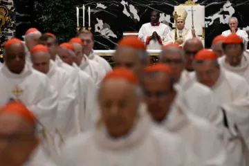Cardeais participam de missa celebrada pelo papa Leão XIV no Vaticano em 8 de janeiro de 2026