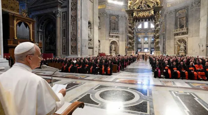 Leão XIV discursa para bispos reunidos para o Jubileu dos Bispos em 25 de junho de 2025, na basílica de São Pedro, no Vaticano ?? 