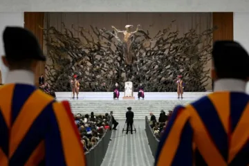 Papa Leão XIV profere a catequese na Aula Paulo VI, no Vaticano