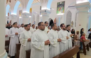 Seminaristas na missa de acolhida da diocese de Santíssima Conceição de Araguaia (PA).