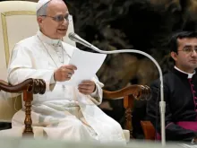 Papa Leão XIV profere sua catequese na audiência geral de hoje (21).