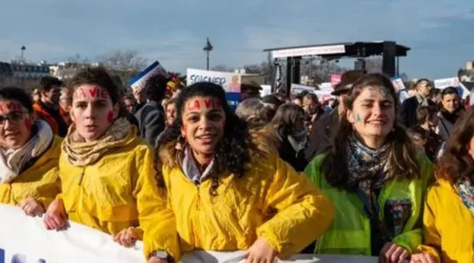 Marcha pela Vida (Marche pour la Vie) na praça Vauban, em Paris, França, em 18 de janeiro de 2026 ?? 