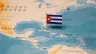 Mapa e bandeira de Cuba.