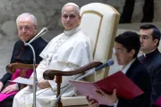 Papa Leão XIV em audiência geral na Aula Paulo VI, no Vaticano.