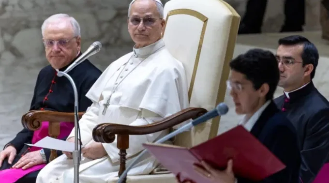 Papa Leão XIV em audiência geral na Aula Paulo VI, no Vaticano ?? 