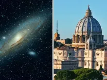 A Via Láctea e o Vaticano. Crédito: Guillermo - Unsplash e ACI Prensa.