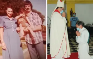 Padre Luis Avagliano, com sua mulher Flora e seus filhos