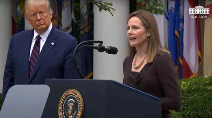 Amy-Coney-Barrett-Donald-Trump-White-House-260920.jpg ?? 