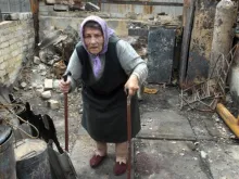 Idosa atingida pela guerra na Ucrânia 