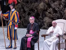 Papa Francisco durante a audiência.