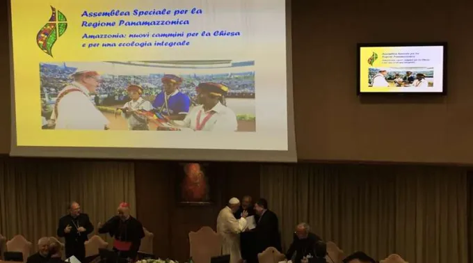 AulaSinodal_PapaFrancisco_SinodoAmazonico_081019_MercedesDeLaTorreACI.jpg ?? 