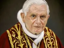 Bento XVI retratado pelo artista espanhol Raúl Berzosa.