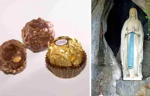 Chocolates Ferrero Rocher e Gruta de Nossa Senhora de Lourdes